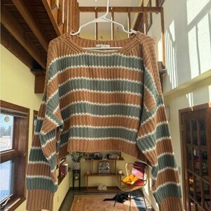 American Eagle Brown and Green knit sweater